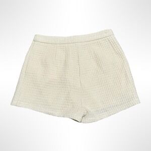 Altar'd State Cream Textured High Waist Shorts Pockets Casual Chic Women's Large